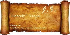 Jurcsó Vince névjegykártya